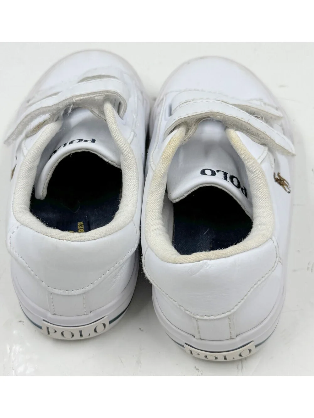 Polo Ralph Lauren Toddler Sneakers Sz 10 White Round Toe Athletic Casual Shoes